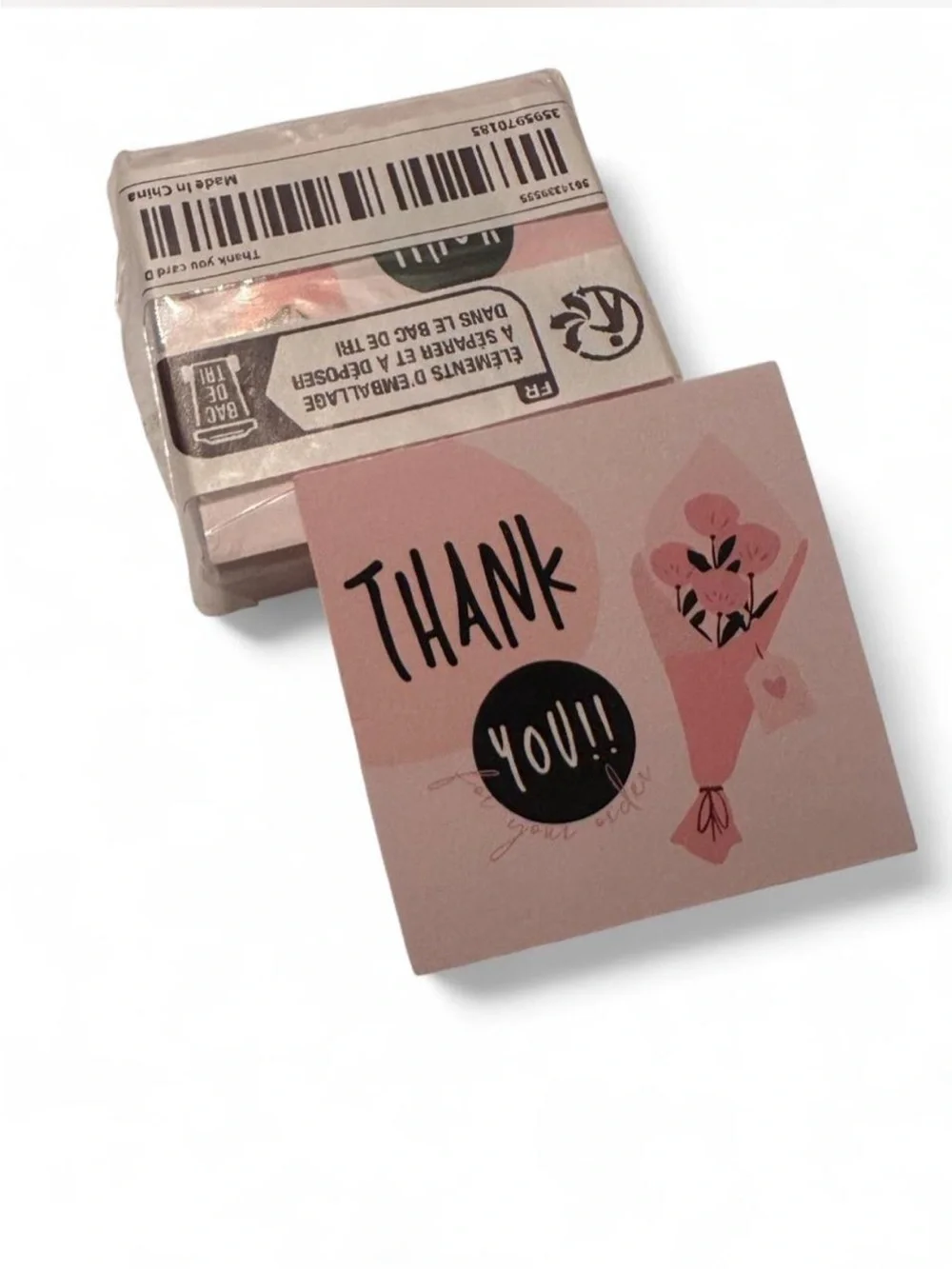 💜 NWT Square Floral Bouquet Mini Thank You Cards (50 Cards)
